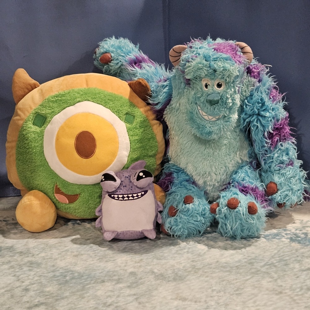 Disney Pixar Monsters Inc Plush Bundle Sulley Mike Wazowski Randall Lot